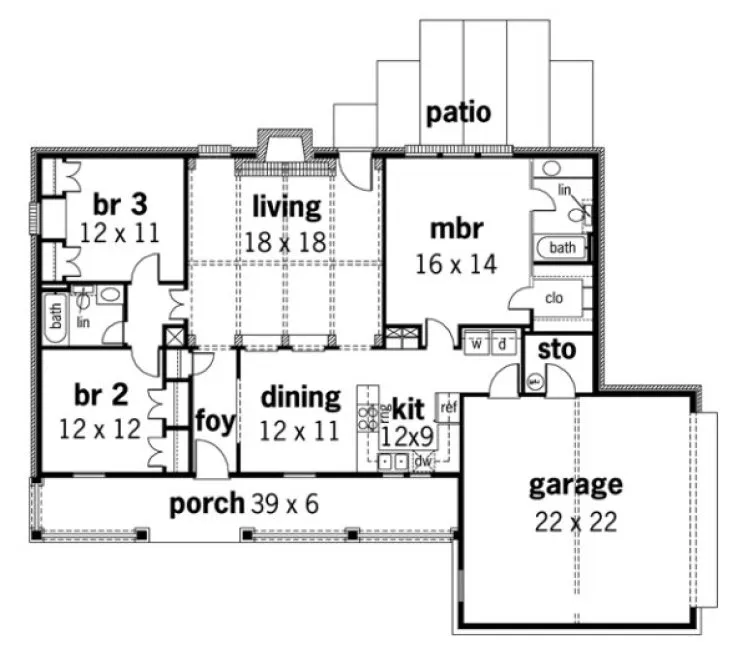 Main Floor Plan for House Plan #480141
