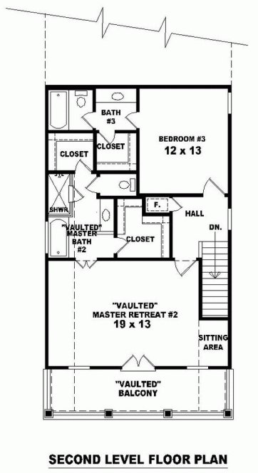 Second Floor Plan for House Plan #494211