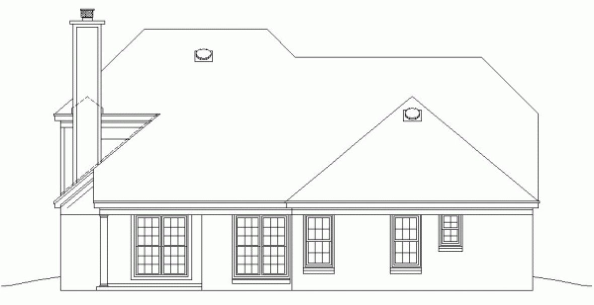 Rear Elevation for House Plan #492521
