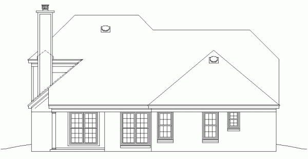 Rear Elevation for House Plan #492521