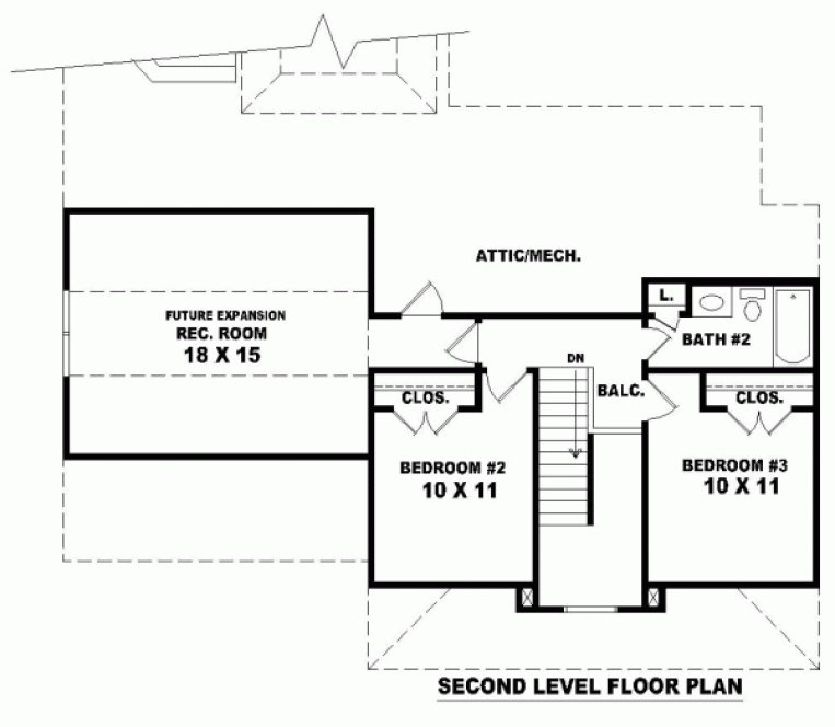 Second Floor Plan for House Plan #492521
