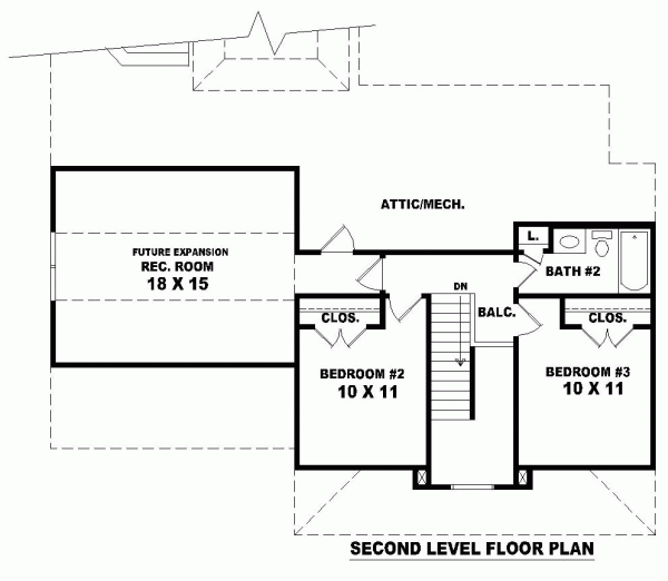 Second Floor Plan for House Plan #492521