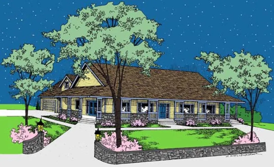 Full Rendering for House Plan #160200