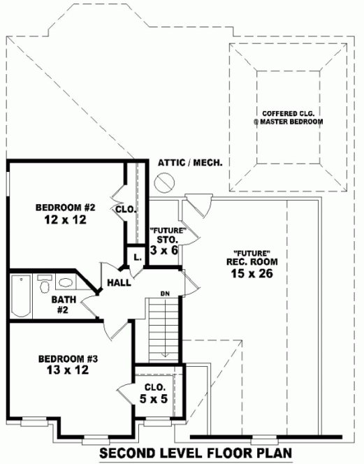 Second Floor Plan for House Plan #494121