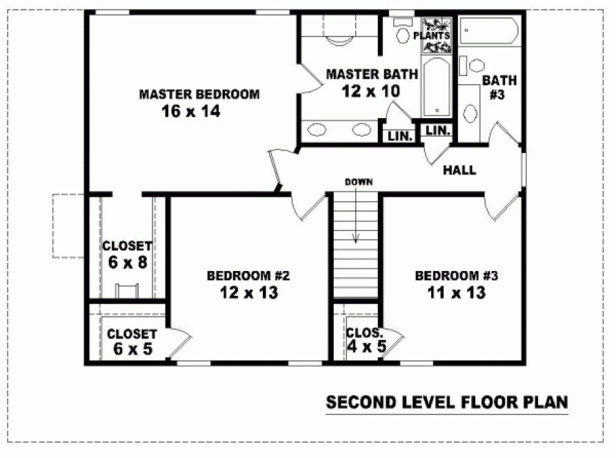 Second Floor Plan for House Plan #490680