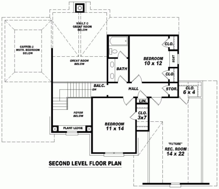 Second Floor Plan for House Plan #490041