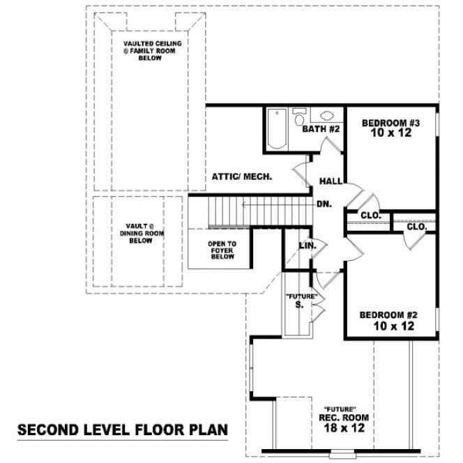 Second Floor Plan for House Plan #490721