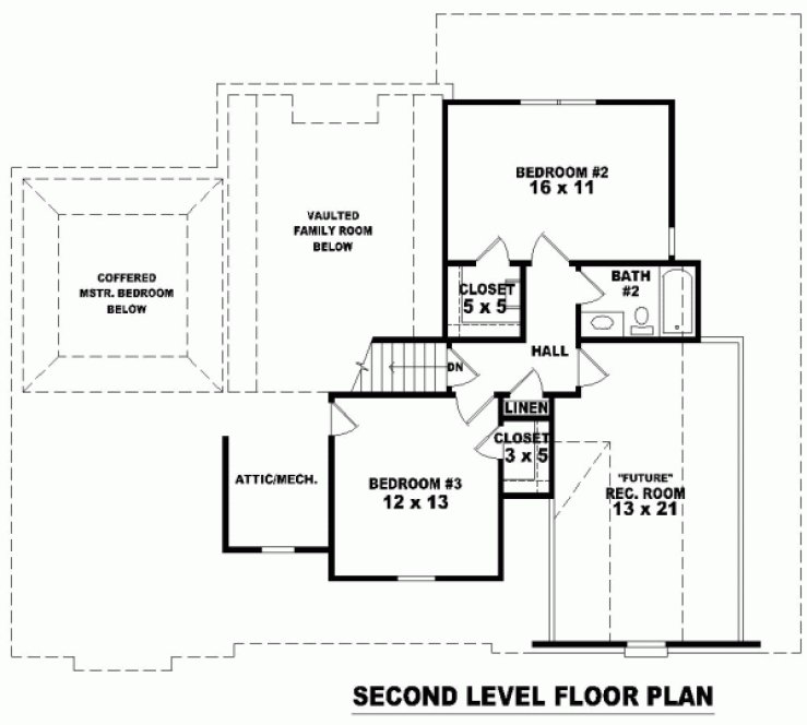 Second Floor Plan for House Plan #494941