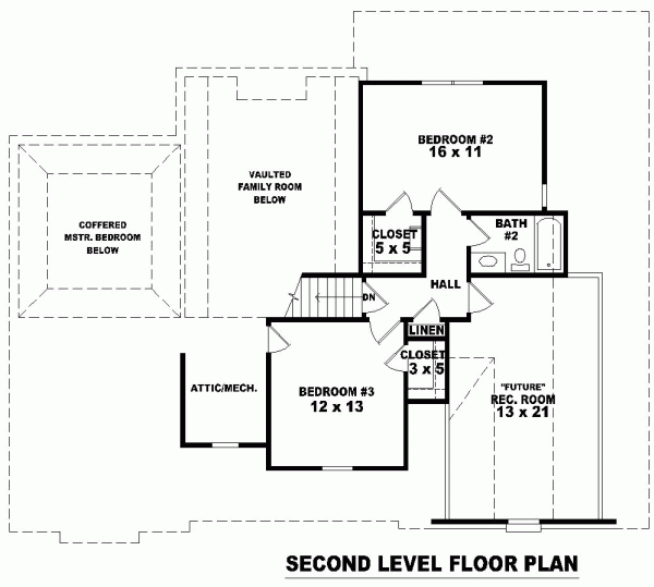 Second Floor Plan for House Plan #494941
