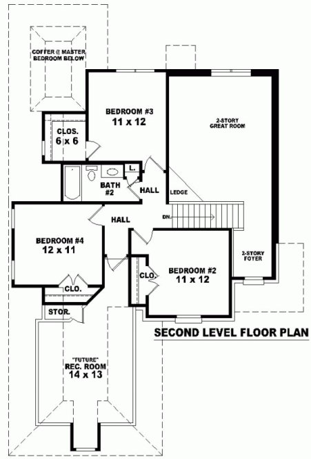 Second Floor Plan for House Plan #494931