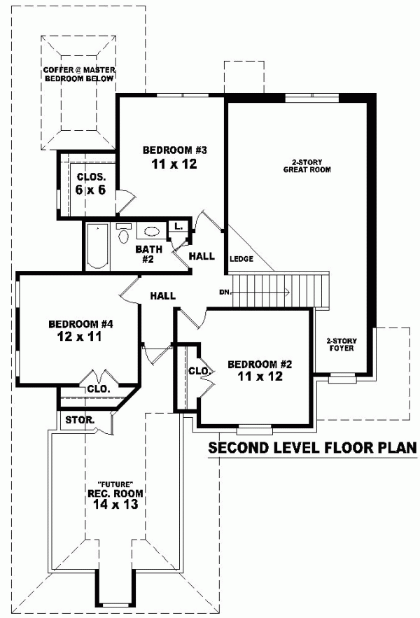 Second Floor Plan for House Plan #494931