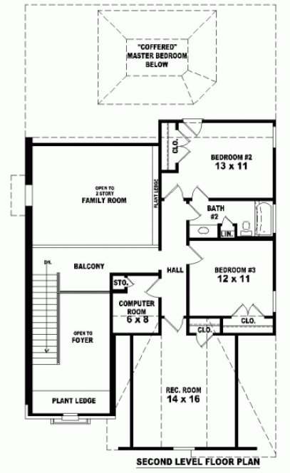 Second Floor Plan for House Plan #492831