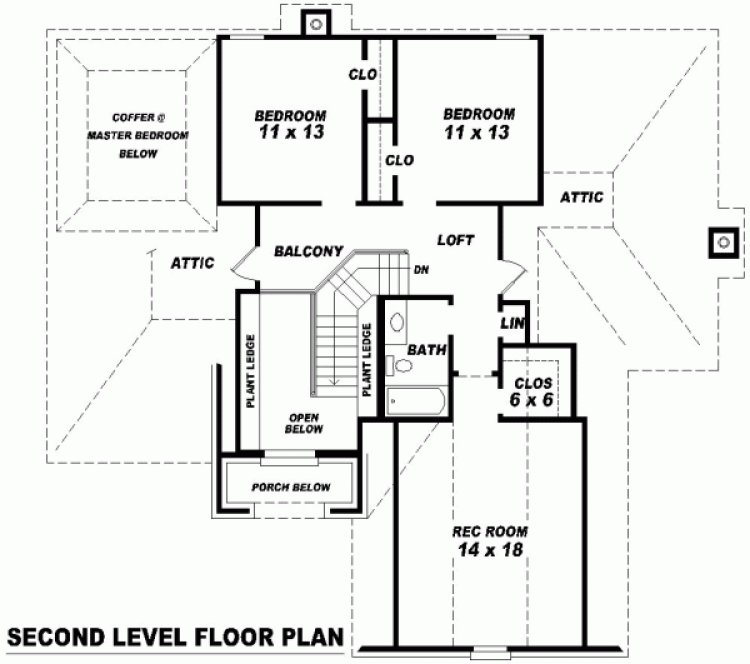Second Floor Plan for House Plan #499441
