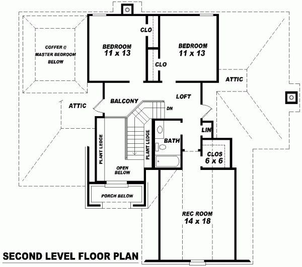 Second Floor Plan for House Plan #499441