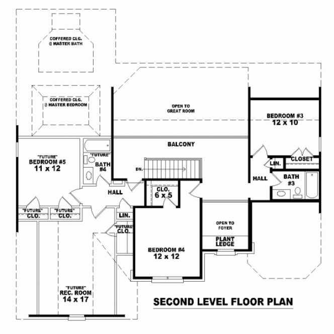 Second Floor Plan for House Plan #494881