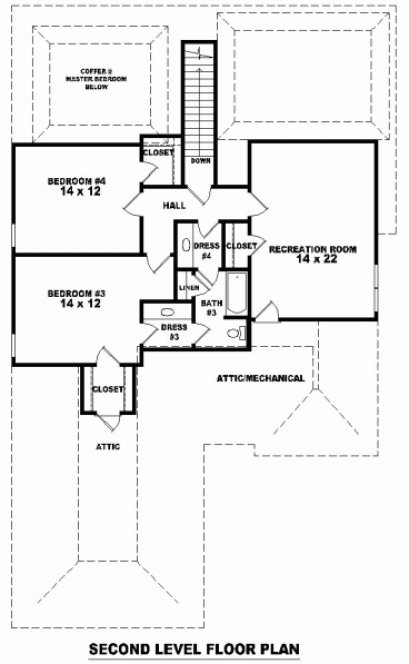 Second Floor Plan for House Plan #499302