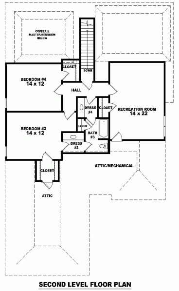Second Floor Plan for House Plan #499302