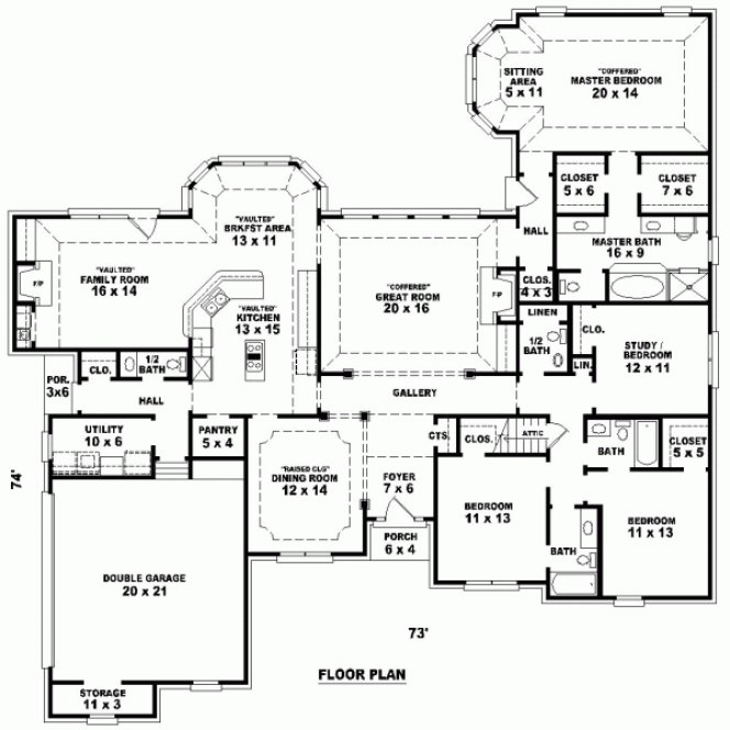 Main Floor Plan for House Plan #490103