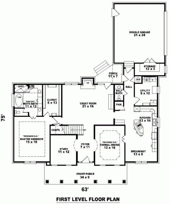 Main Floor Plan for House Plan #495902
