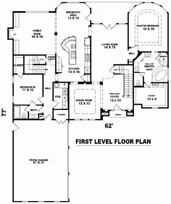 Main Floor Plan for House Plan #490042