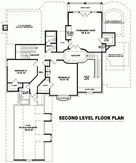 Second Floor Plan for House Plan #490042