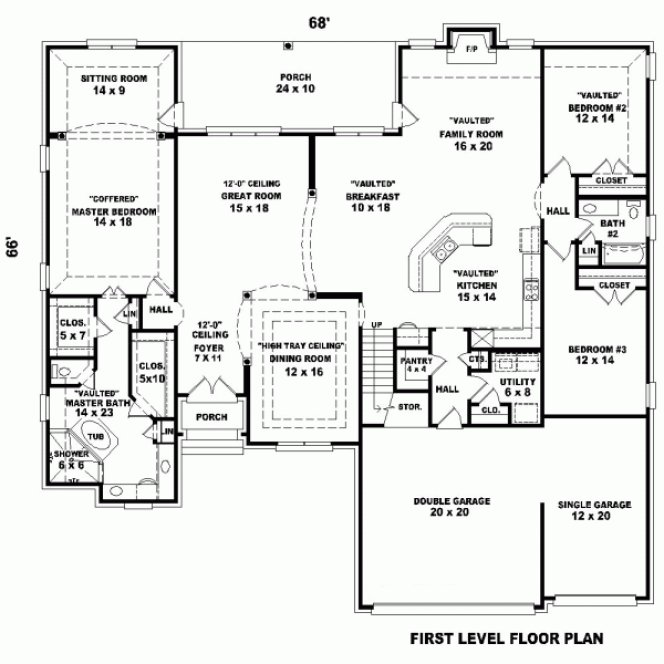 Main Floor Plan for House Plan #496882