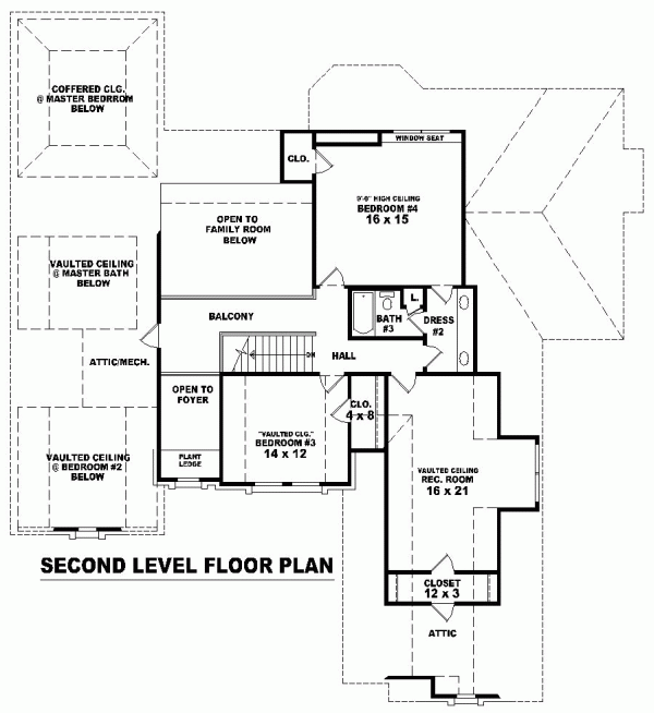 Second Floor Plan for House Plan #494952