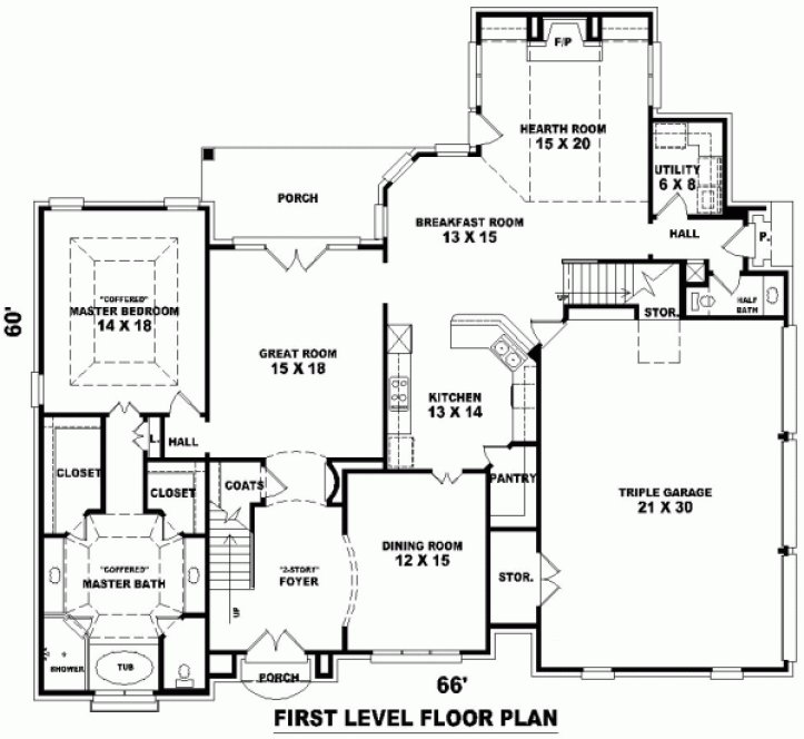 Main Floor Plan for House Plan #490022