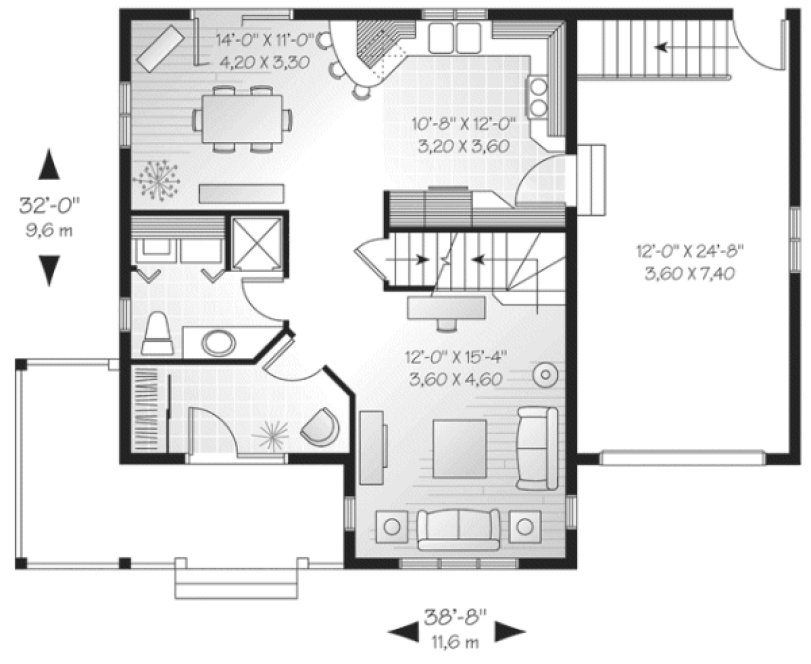 Main Floor Plan for House Plan #140283