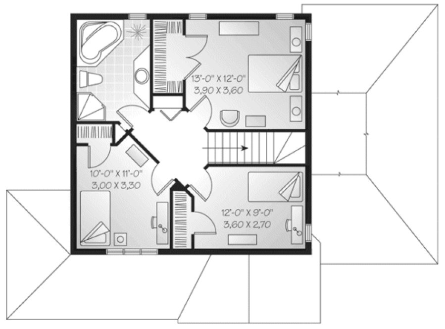 Second Floor Plan for House Plan #140283
