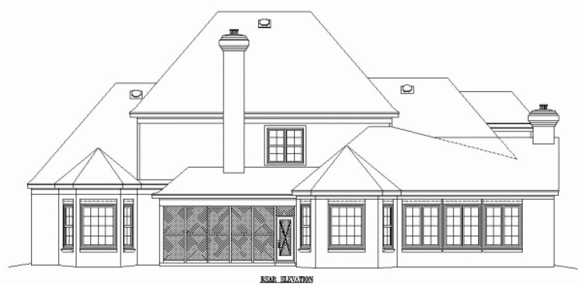 Rear Elevation for House Plan #494172