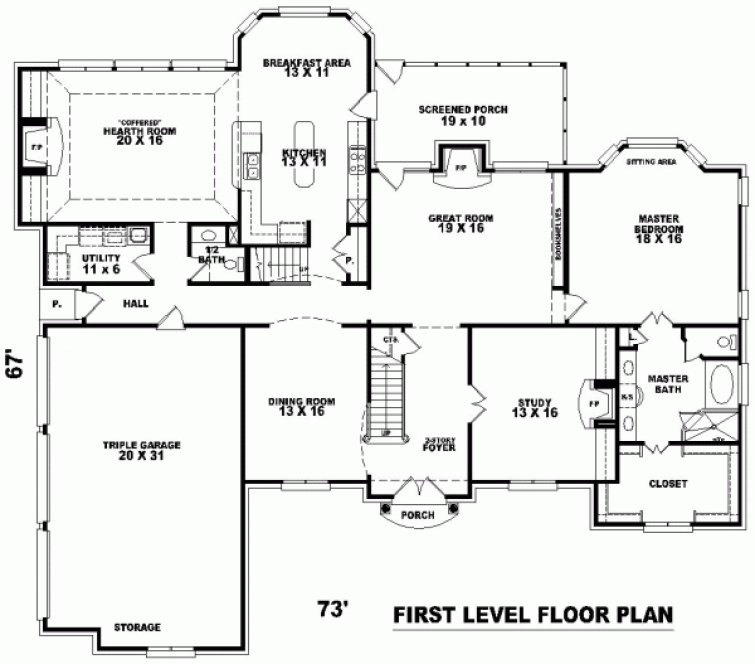 Main Floor Plan for House Plan #494172