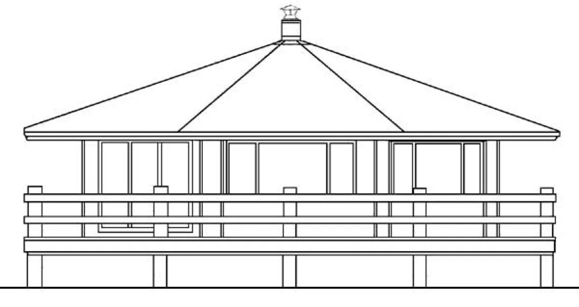 Rear Elevation for House Plan #162371