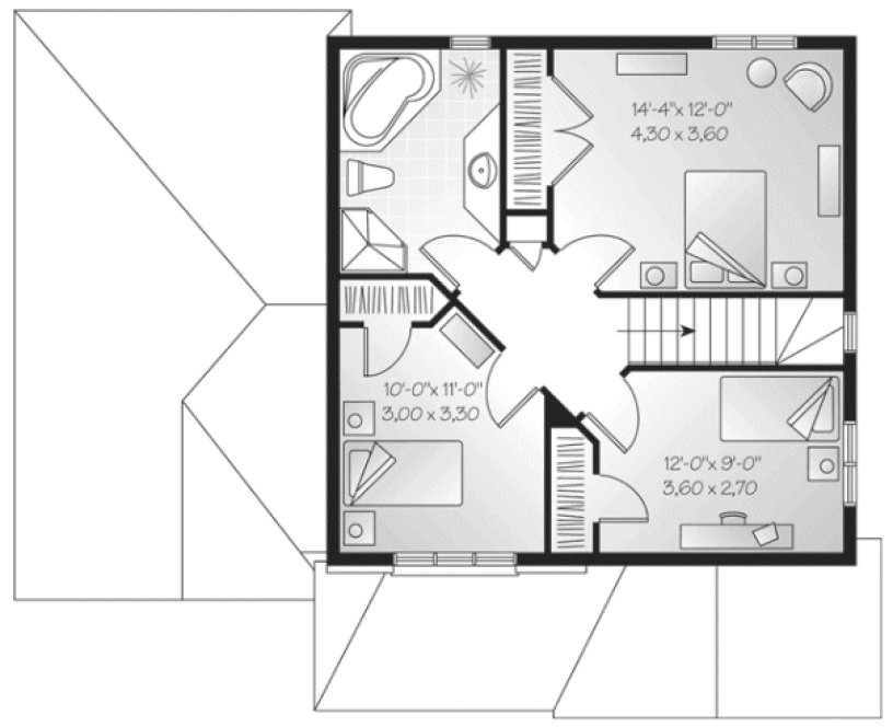 Second Floor Plan for House Plan #145183