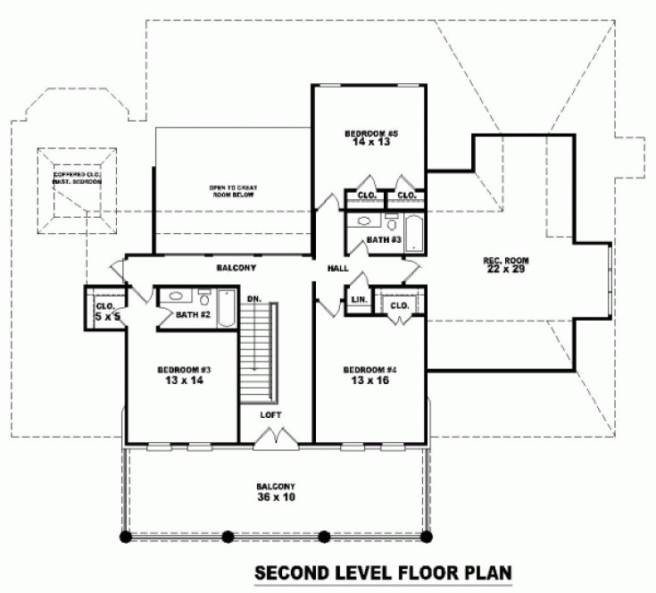 Second Floor Plan for House Plan #492762