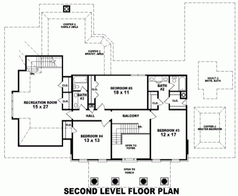 Second Floor Plan for House Plan #494192