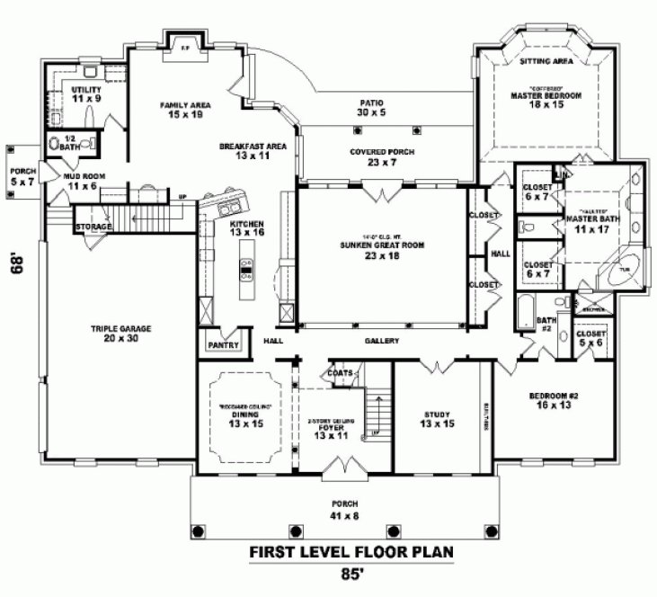 Main Floor Plan for House Plan #494143