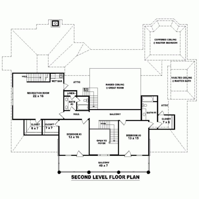 Second Floor Plan for House Plan #494143
