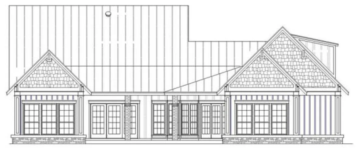 Rear Elevation for House Plan #484162