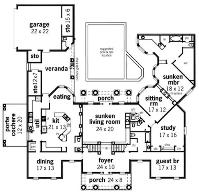 Main Floor Plan for House Plan #480024