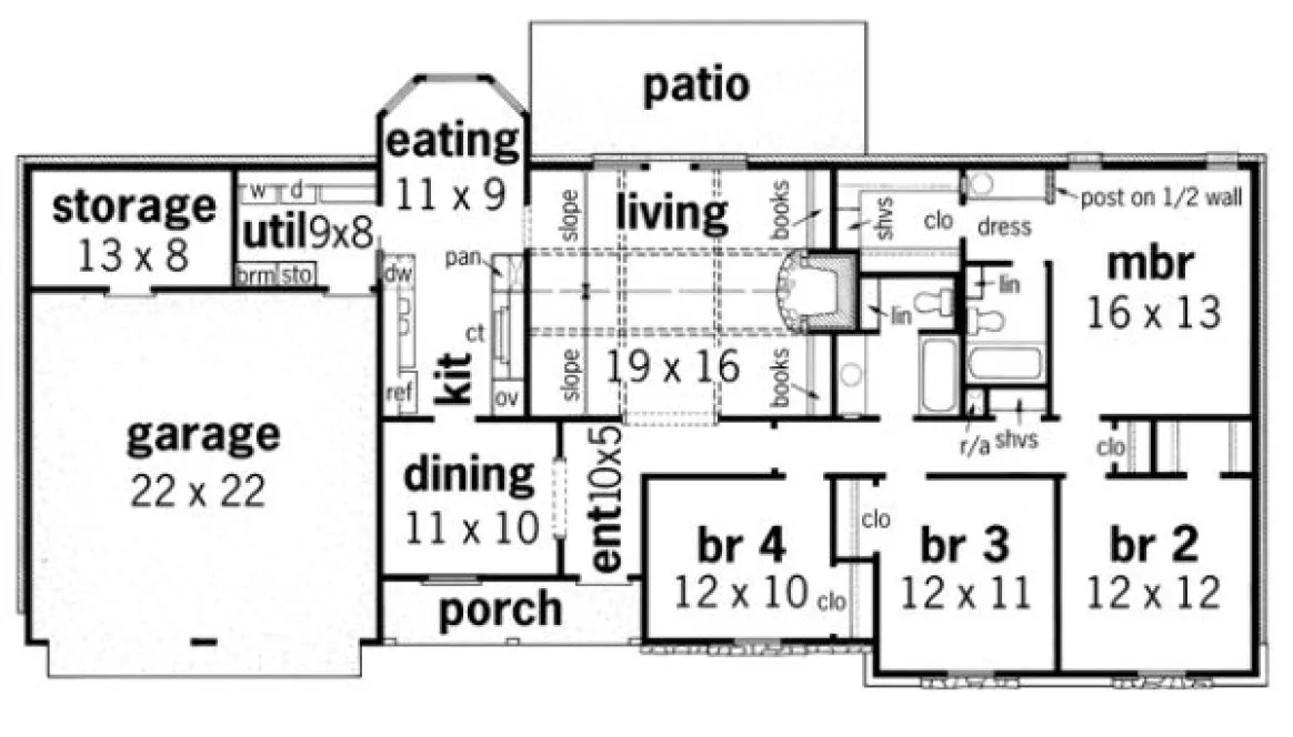 Main Floor Plan for House Plan #482071