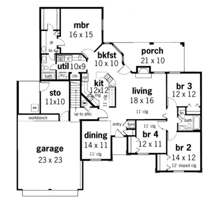 Main Floor Plan for House Plan #488281
