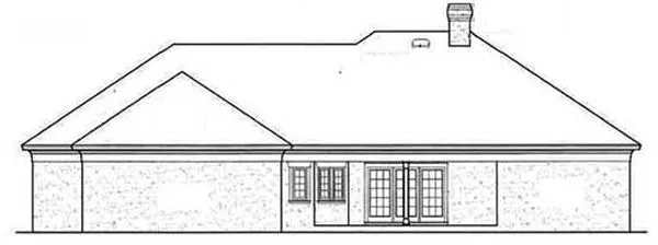 Rear Elevation for House Plan #482032
