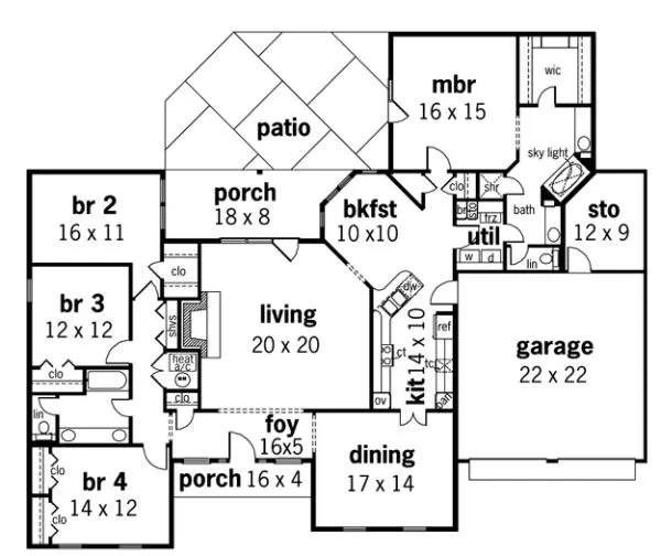 Main Floor Plan for House Plan #482032