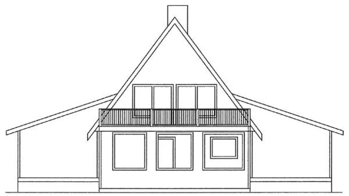Rear Elevation for House Plan #163901