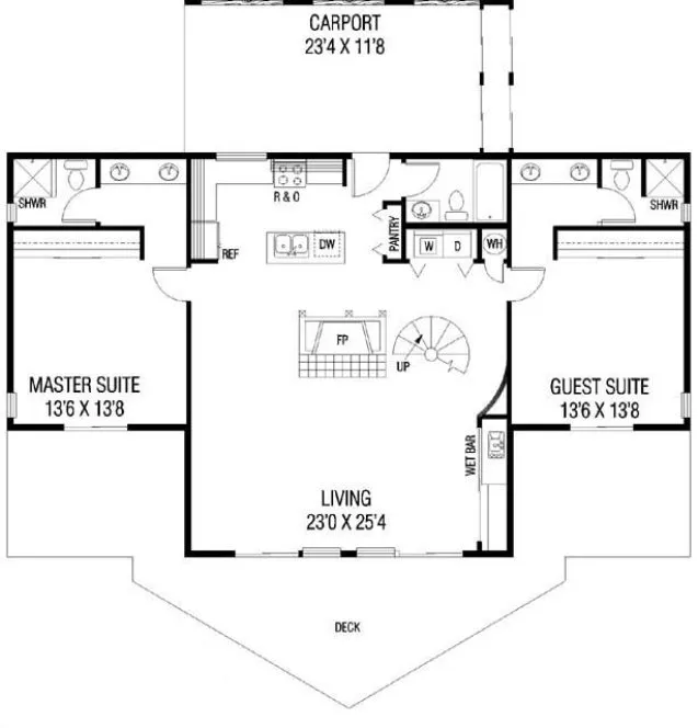 Main Floor Plan for House Plan #163901