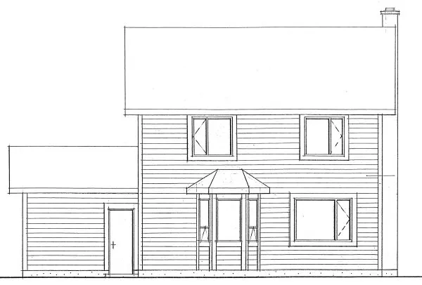 Rear Elevation for House Plan #200279