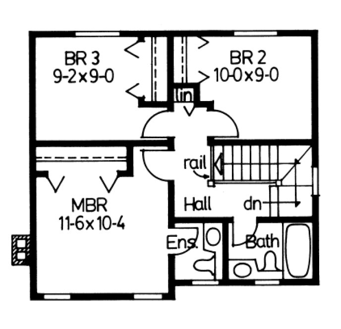 Second Floor Plan for House Plan #200279