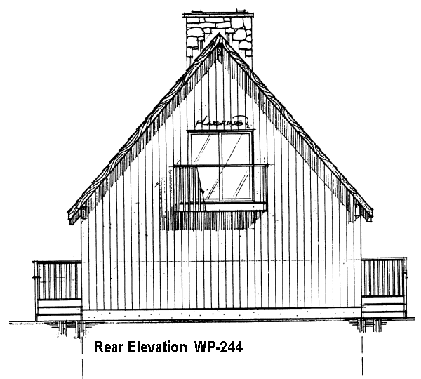 Rear Elevation for House Plan #200244