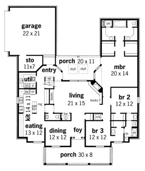 Main Floor Plan for House Plan #487012